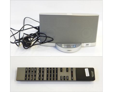 Bose speaker and iPod docking and Bang & Olufsen controller 