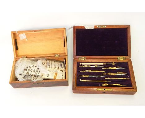 Pocket microscope with slides and tweezers (cased), box of cigarette cards, pocket manicure set, small mother-of-pearl penkni