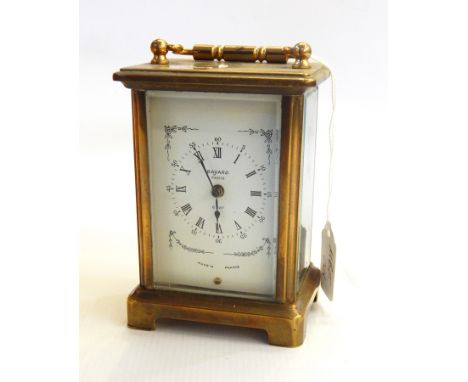 Bayard Paris eight-day movement carriage clock with weighed figures of animals 