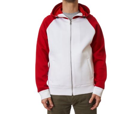 NO RESERVE ALEXANDER MCQUEEN TWO TONE MEN'S TECHNO HOODIE Condition grade A-. Sample item. No size label. 107cm chest, 69cm l