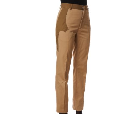NO RESERVE ALEXANDER MCQUEEN TWO TONE BEIGE TROUSERSCondition grade B+.Sample item. No size label. 79cm waist, 118cm length. 