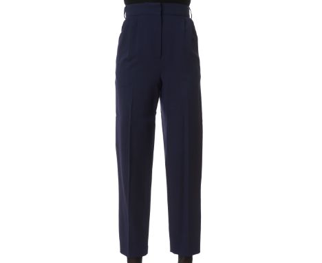 NO RESERVE ALEXANDER MCQUEEN NAVY BLUE TROUSERSCondition grade A-.Sample item. Size 38. 66cm waist, 103cm length. Navy blue c