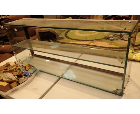 Large single shelf glass display cabinet 120 x 25 x 45 