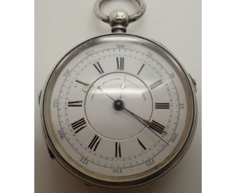 H Samuel silver chronograph pocket watch