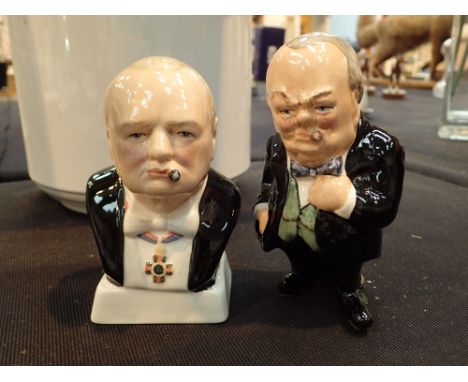 Winston Churchill ceramic figurine and bust including Manor Collectables