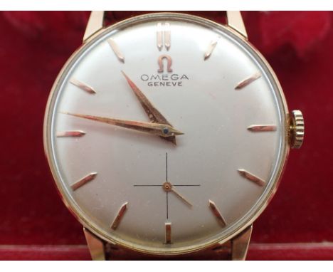 Omega gents Geneve vintage wristwatch in original box  CONDITION REPORT: Appears to be in working order at lotting. There is 