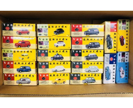 Vanguards 1:43 scale die cast Mini car and van models including Police and AA boxed examples