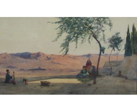 Peter MacGregor Wilson R S W (British 1856-1928): 'Gulaher' - Persian Oasis, watercolour signed and titled 30cm x 50cm   Cond