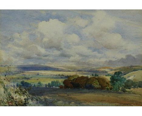Henry R Wilkinson (British 1884-1975): Rolling Hills, watercolour signed 26cm x 36cmDDS - Artist's resale rights may apply to