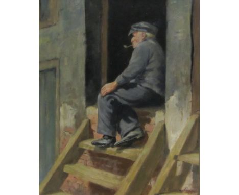 Arthur Victor Coverley-Price (British 1901-1988): Portrait of an Old Fisherman, oil on board signed 31cm x 25cmDDS - Artist's