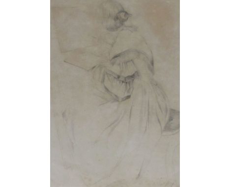 Sarah Ellen Weatherill (1836-1920): Portrait of the Artist`s Sister Mary, pencil initialled and dated Feb. 17th 1859,  30cm x