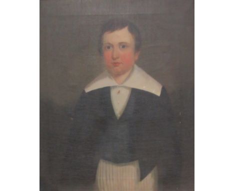 Scottish School (19th century): Portrait of a young Scottish Boy, oil on canvas unsigned 61cm x 50cm   Condition Report   Cli
