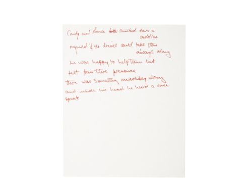 Original handwritten lyrics of Elton John's 'Bennie and the Jets'TAUPIN, BERNIE. Autograph Manuscript Initialed ('BJT'), 3 pp