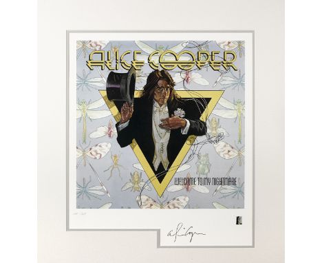 Alice Cooper Signed Artists Proof Print Of The Album Cover For Welcome to My Nightmaremid-1990scolor lithograph numbered in p