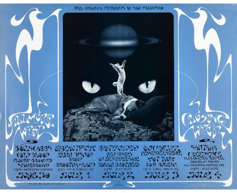 A Grateful Dead Fillmore West Concert Poster BG-287 Signed By Artist David Singer1971printed on thin card stock for the final