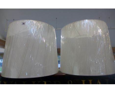 A pair of new drum fabric lamp shades - Height 44cm x Diameter 40cm