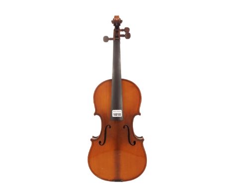 French violin labelled and branded below the button Marquis de L'Air..., 14 1/16", 35.70cm
