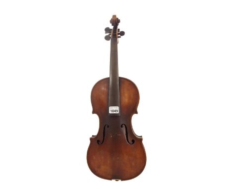 19th century French violin of the Caussin School branded Duke, London below the button, with a wax impressed seal on the butt
