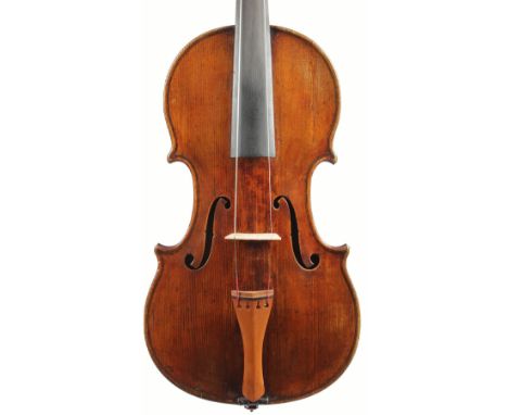 Good Scottish violin attributed to Matthew Hardie circa 1820, the two piece back of plainish wood with similar wood to the si