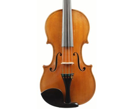 Good mid 20th century Markneukirchen violin by Fitz Arnold Brucker branded FAB on the inner back, the one piece back of mediu