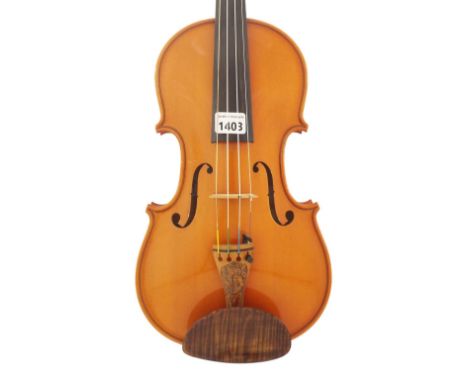 Violin labelled Umberto Lanaro, Fece in Padova Anno 1976; signed on the label and internally on the front and back, also to t