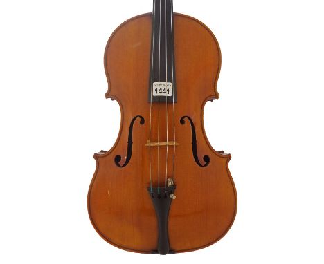 French Tertis model viola by and labelled A. Chevrier, d'apris Tertis, the jointed back of faint medium curl with similar woo