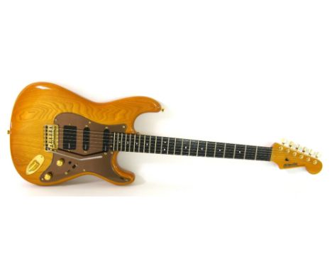 Blade by Levinson RH3 electric guitar, ser. no. 98900, translucent amber light ash finish, electrics appear to be in working 