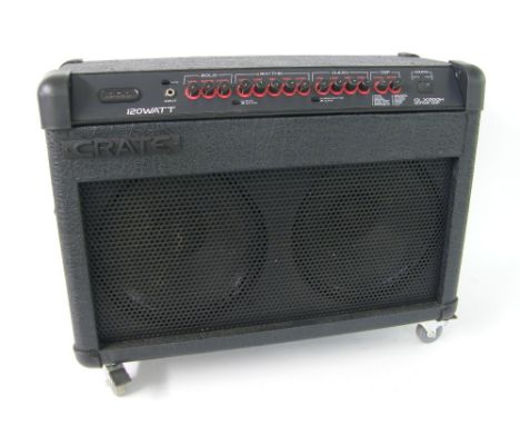 Crate GLX1200H solid state 120w guitar amplifier, with foot switch and dust cover, appears to be in working order