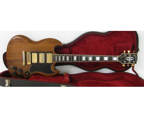 1979 Gibson SG Custom electric guitar, made in USA, ser. no. 70319079, walnut finish with various imperfections, repair to he