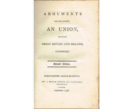 1798 - 1868 Bound collection of political pamphlets relating to Ireland, signed by George Canning, British Prime Minister. A 