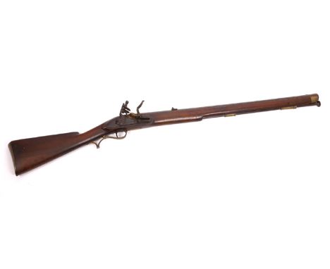 18th century, French Napoleonic-era flintlock rifle. The 28in octagonal, rifled barrel with slight flare towards muzzle, on w