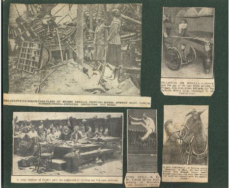 1922 - 1923 Civil War scrap book. Containing printed photographic postcards with views of the destruction to Liberty Hall, 19