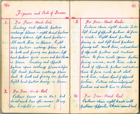 1940s Irish dancing notebook A manuscript 16mo notebook of 249 pages of instructions for Irish dances. Provenance: Compiled b