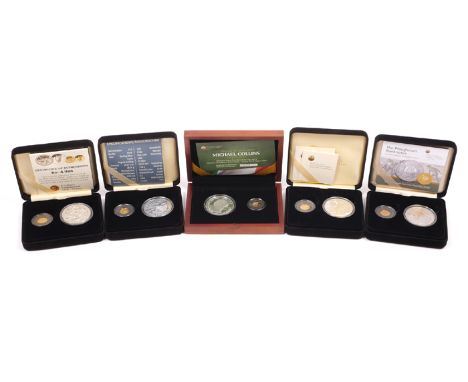 Central Bank of Ireland gold and silver proof sets collection. Includes 2006 Samuel Beckett, 2007 Celtic Culture, 2008 Sceili