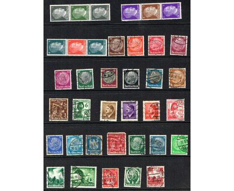 Stamps. Germany Third Reich 1933-45 collection of stamps, postal stationery and postal markings. Includes sparse ranges of st
