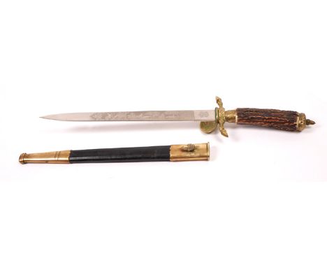1933-1945 German Third Reich, German National Hunting Association, dagger. The chrome steel blade double etched with hunting 