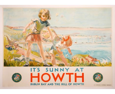 1931 Travel Poster, 'It's Sunny at Howth' A Great Northern Railway Company, Ireland travel poster after a design by Margaret 