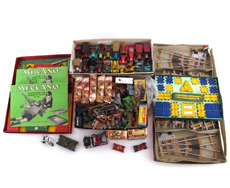 Mecano sets, Lesney Matchbox Models of Yesteryear and a miscellaneous collection of model vehicles and figures. Mecanno Acces