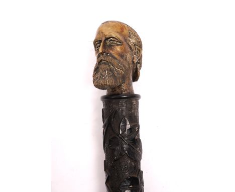 1900 Charles Stewart Parnell, Parnell Anniversary Demonstration, Chief Marshall's baton. A carved bog-oak baton surmounted by