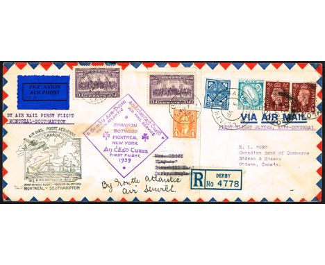 Stamps. Ireland/Canada. Collection of 12 flight covers, 1939 also some 19th century Canadian stampless covers. An attractive 