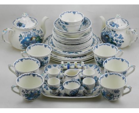 A Mason's ironstone China part tea and dinner service, to include teapots, tea cups, dinner plates etc 