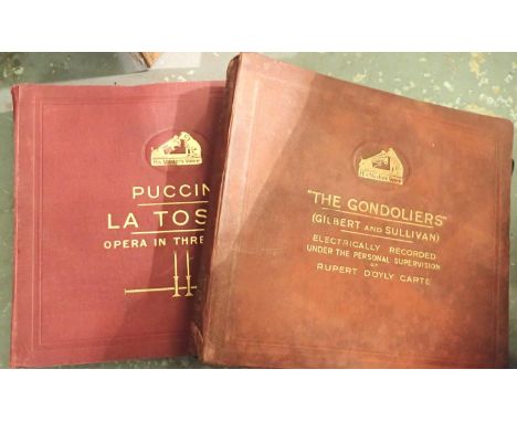 Two His Masters Voice LP albums, Puccini La Tosca and The Gondoliers. P&amp;P Group 3 (£25+VAT for the first lot and £5+VAT f