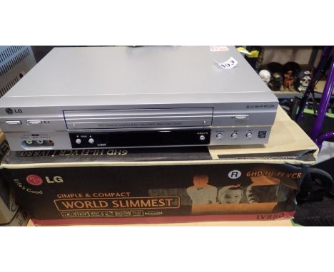 LG LV880 video cassette player, boxed. All electrical items in this lot have been PAT tested for safety and have passed. This