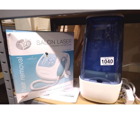 Salon laser hair remover, model LAHS-3000, and a Warm Mist vaporiser. All electrical items in this lot have been PAT tested f