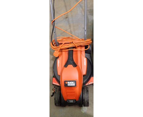 Black &amp; Decker corded lawnmower. All electrical items in this lot have been PAT tested for safety and have passed. This d
