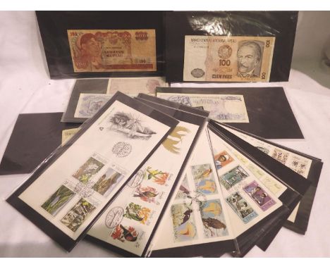 Collection of mixed first day covers and banknotes. P&amp;P Group 1 (£14+VAT for the first lot and £1+VAT for subsequent lots