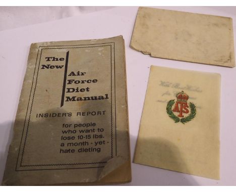 Copy of The Airforce Diet Manual and a Second World War ATS Christmas card, with envelope. P&amp;P Group 1 (£14+VAT for the f