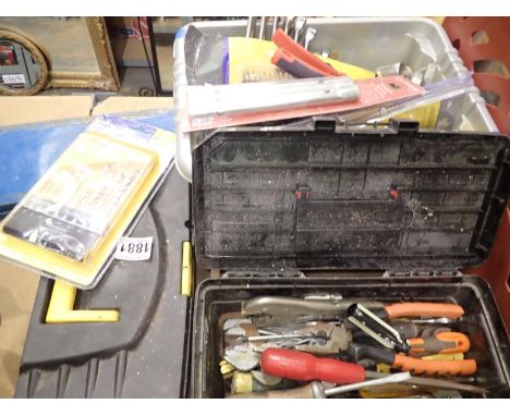 Box of mixed tools including spanner sets, chisels etc. Not available for in-house P&amp;P 