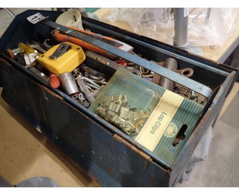Toolbox with tool contents including spanners. All electrical items in this lot have been PAT tested for safety and have pass