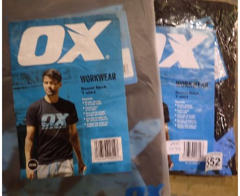 Two new Ox-Tools XXXL 50 inch chest round neck T-shirts. Not available for in-house P&amp;P 